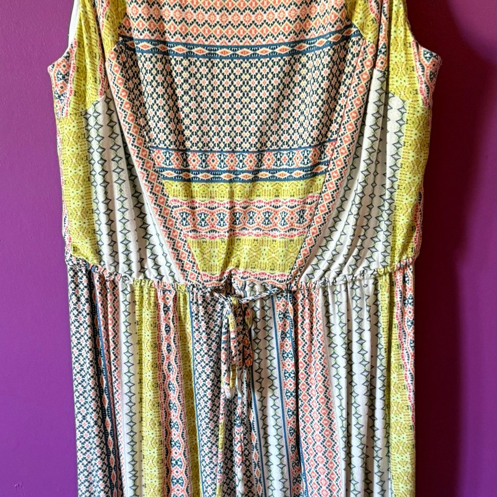 a.n.a Yellow and Blue Sleeveless Sundress Mini